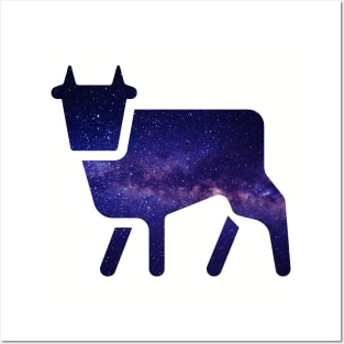 Galaxy Cow Posters and Art